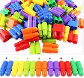 Building Blocks for Kids, Educational Learning Puzzle Rocket Head Bullet Shape Game, Building Blocks for Kids, Interlocking Brick Toys for Boys & Girls